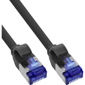 INLINE B-74914S Lot de 100 câbles patch slim Cat.6A S/FTP LSZH, 1,5 m, noir