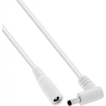 Câble de rallonge DC InLine®, connecteur coudé, 4,0 x 1,7 mm, blanc, 1 m