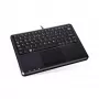 Clavier mini USB Perixx PERIBOARD-510 H PLUS UK avec touchpad et hub USB 2 ports, noir