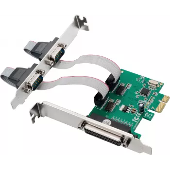 Carte d'interface PCIe InLine®, 2x RS-232 + 1x port parallèle