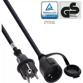 Rallonge à contact de protection InLine® Outdoor IP44, protection contre les contacts, 5 m