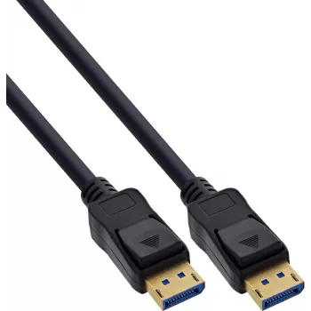 Câble DisplayPort 2.1 InLine®, UHBR20 80 Gb/s, 2m, noir, contacts dorés