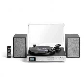 AKAI ATT-500SP Belt-Drive Turntable with External Speakers, Bluetooth, USB Recording, Black