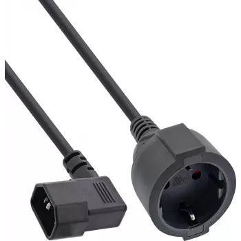 InLine® Câble adaptateur d'alimentation IEC C14 vers prise Schuko, 2 m, noir
