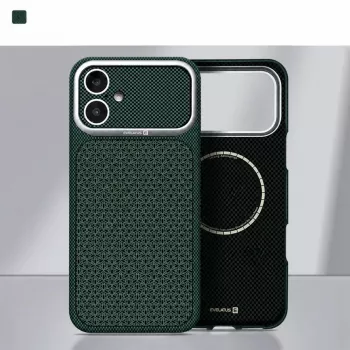 Coque MagSafe Evelatus Apple iPhone 17 Carbon Premium Edition verte