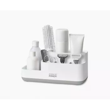 Organisateur de salle de bain Joseph Joseph EasyStore blanc/gris - organisateur compact multi-compartiments avec drainage ventilé