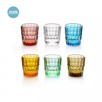 Guzzini Vanity Glass Set of 6 Glass Shot Glasses, Assorted Colours (13140552)