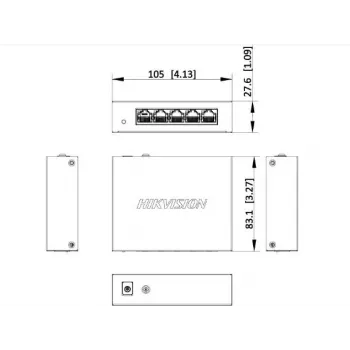 Switch de bureau Gigabit 5 ports Hikvision DS-3E0505-O