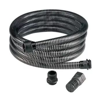 Tuyau d'aspiration renforcé en PVC IMULETKU 7m usage intensif avec clapet de pied et colliers, 1 inch