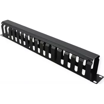 VALUE 26.99.0305 panneau frontal 19 inch 1U avec passe-câbles 40x60 mm, noir RAL 9005