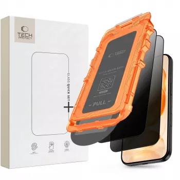 Protection d'écran en verre trempé Spy+ Privacy Tech-Protect Quick Set lot de 2 pour iPhone 18 Pro