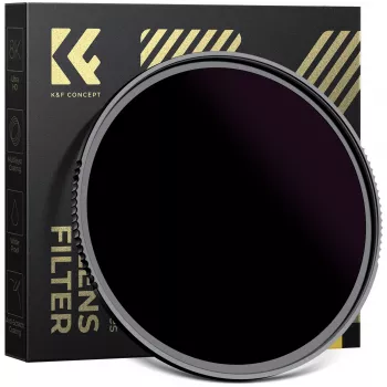 Filtre solaire KF Concept ND100000 62mm, 16,6 diaphragmes, OD 5.0, verre optique AGC, revêtement nano, monture aluminium