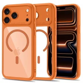 Coque MagSafe CC Tech-Protect MagPeak pour iPhone 17 Pro Max / 18 Pro Max - Cosmic Orange/transparent