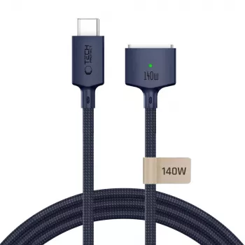 TECH-PROTECT MMC01 Ultraboost câble MacBook magnétique USB-C vers MagSafe 3 140W 300cm bleu nuit