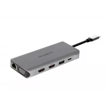 ALLNET PSUC0216 - USB 3.2 Gen 1 (3.1 Gen 1) Type-C - 3,5 mm - HDMI - RJ-45 - USB 2.0 - USB 3.2 Gen 1 (3.1 Gen 1) Type-A - USB 3.2 Gen 1 (3.1 Gen 1) Type-C - VGA - 3840 x 2160 pixels - MicroSD (TransFlash) - SD - Gris - 100 W