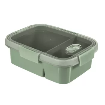 Boîte alimentaire rectangulaire double CURVER Smart Eco To Go 0,9 L (0,6 L + 0,3 L) Soft Green