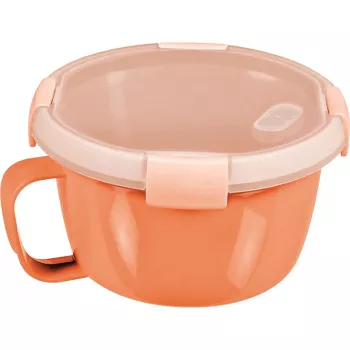 CURVER Smart To Go Mix Noodles bol alimentaire rond 0,9L transparent avec accents verts, sans BPA, étanche, compatible micro-ondes et lave-vaisselle
