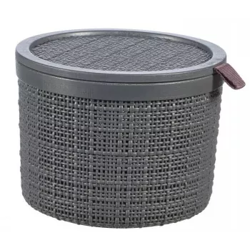 CURVER panier avec couvercle Jute rond 2 L Ø17x13 cm gris foncé
