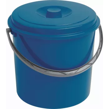 CURVER seau avec couvercle 12 L bleu - seau de rangement et de nettoyage polyvalent