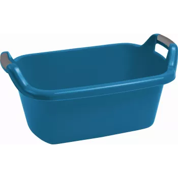 CURVER panier à linge ovale avec poignées 35 L bleu - bac de rangement en plastique recyclé