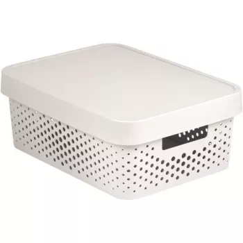 Curver Infinity Recycled boîte de rangement 11L avec couvercle, blanche