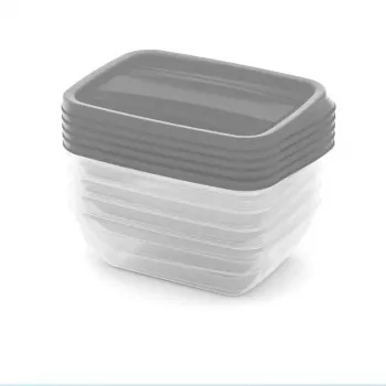 CURVER Vedo set de boîtes de conservation 5x0,5L transparent gris