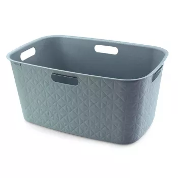 CURVER Softex 45L panier à linge rectangulaire avec poignées intégrées, pétrole, 57x37x27 cm