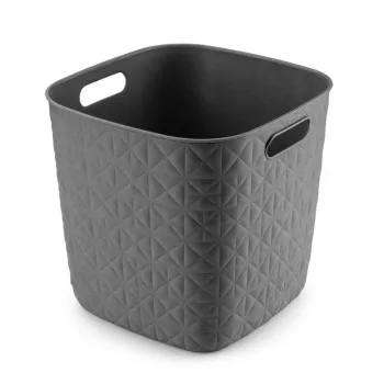 CURVER panier de rangement carré Softex 15 L gris foncé