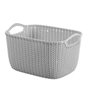 CURVER panier de rangement rectangulaire Knit Collection 8 L gris clair