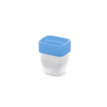 CURVER set de boîtes de conservation rectangulaires 5x0,25L Vedo transparent bleu