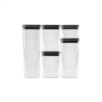 Ensemble de boîtes de conservation pour aliments secs CURVER Kara 0,5 L + 2x1,2 L + 1,8 L + 2,4 L transparent/gris foncé hermétique empilable sans BPA