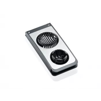Coupe-œufs LEIFHEIT Combi ProLine 2 en 1 trancheur et quartier, fils en acier inoxydable, base antidérapante, blanc/gris