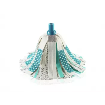 Balai à franges LEIFHEIT 3 en 1 Power Mop avec technologie Clean Twist Spin, manche télescopique, seau 20 L, tête microfibre, turquoise/blanc