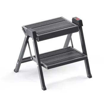 HAILO marchepied pliable StepFix / acier / 2 marches / noir