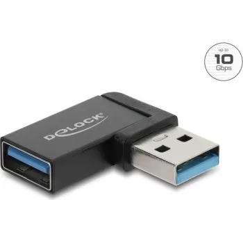 Delock adaptateur USB 10 Gbps Type-A mâle vers femelle, coudé à gauche