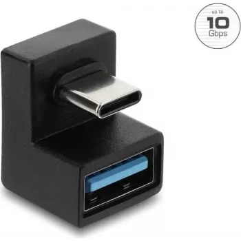 Delock adaptateur USB 3.2 Gen 2 Type-C mâle vers USB-A femelle, forme de U, 10 Gbps, noir