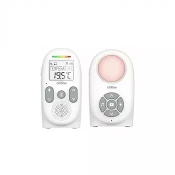 Babyphone audio numérique DECT Chillax CB260 avec interphone, capteur de température, veilleuse, berceuses et alerte par vibration – blanc
