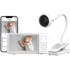 Babyphone vidéo Chillax DM688 avec écran couleur 2,8 inch, 2,4 GHz FHSS, portée 300 m, interphone, capteur de température, berceuses, blanc