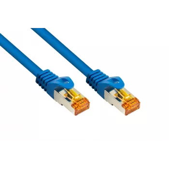 Câble patch KABELMEISTER Cat.7 S/FTP, RJ45, TPE, sans halogène, bleu, 3m