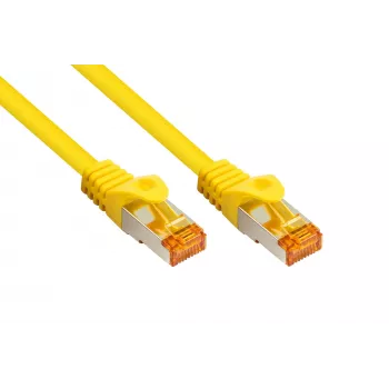 Kabelmeister Câble patch RJ45 Cat.7 S/FTP, gaine TPE, sans halogène, jaune, 10m