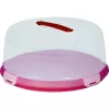 CURVER Boîte de transport ronde pour gâteau Ø34,7x15,6cm rouge avec couvercle transparent