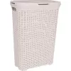 CURVER Style Panier à linge 40L avec effet rotin, crème, 44,8 x 26,5 x 61,5 cm
