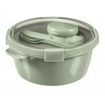 Boîte alimentaire Lunch Kit ronde 1,6 L Smart Eco To Go Ø22x10 cm Soft Green CURVER