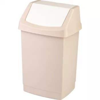 CURVER Click-it Poubelle à pédale 15L rectangulaire beige polypropylène avec seau intérieur amovible