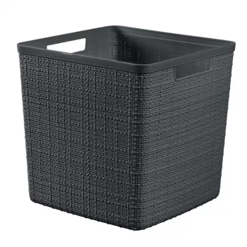 Panier Jute carré 17L 28x28x27cm CURVER gris foncé
