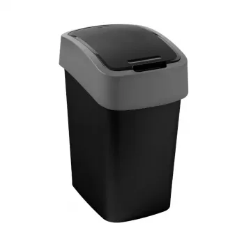 CURVER Flip Bin poubelle 9L noire/argent