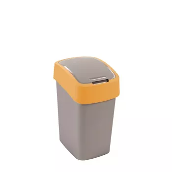 Curver Flip Bin Poubelle 25L, argent/jaune