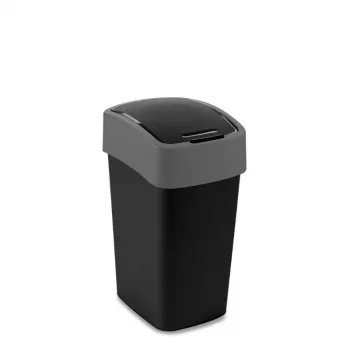 CURVER Flip Bin Poubelle 25L noir/argent