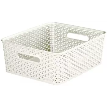 Panier de rangement rectangulaire My Style M 13L CURVER crème avec effet rotin