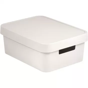Curver Infinity Recycled Boîte de rangement 11L avec couvercle, blanc